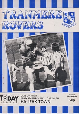 Tranmere Rovers v Halifax Town Match Programme 1987-03-13